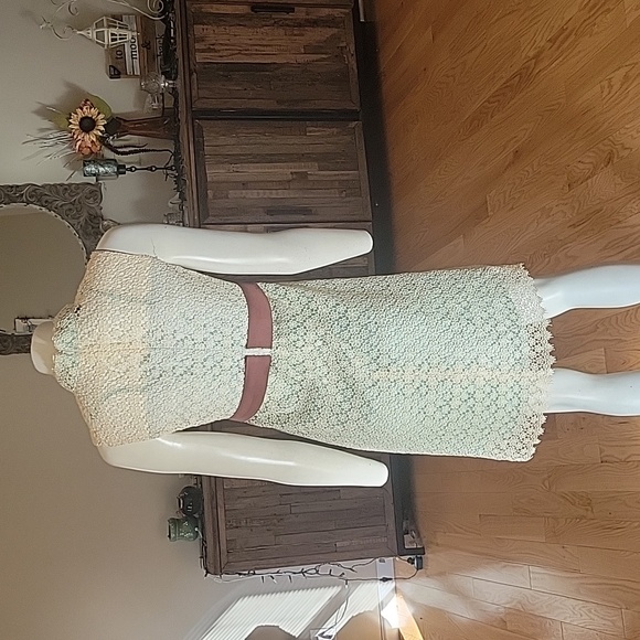 Mae Lace dress with Jabot Collar and attached slip - Picture 6 of 16